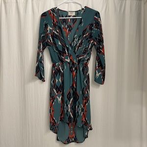 High low multi colored dress